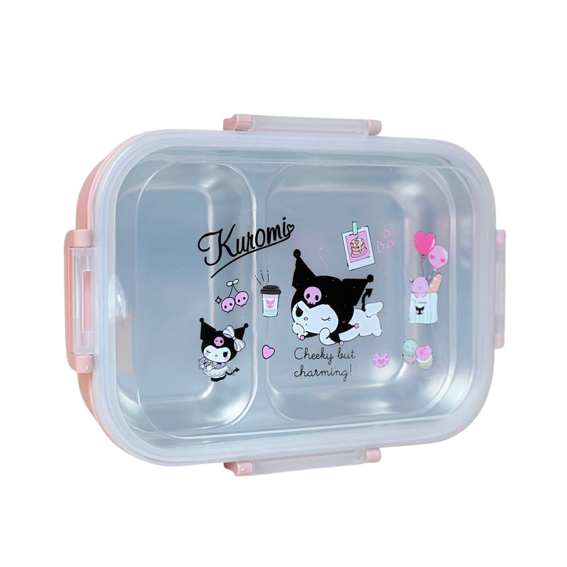 ظرف غذای کودک مدل لانچ باکس کرومی استیل به همراه قاشق کد 2