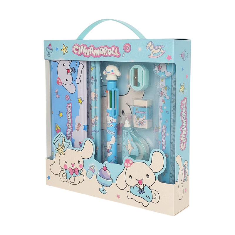 بسته لوازم تحریر مدل کرومی و سینامورول مجموعه ۸ عددی