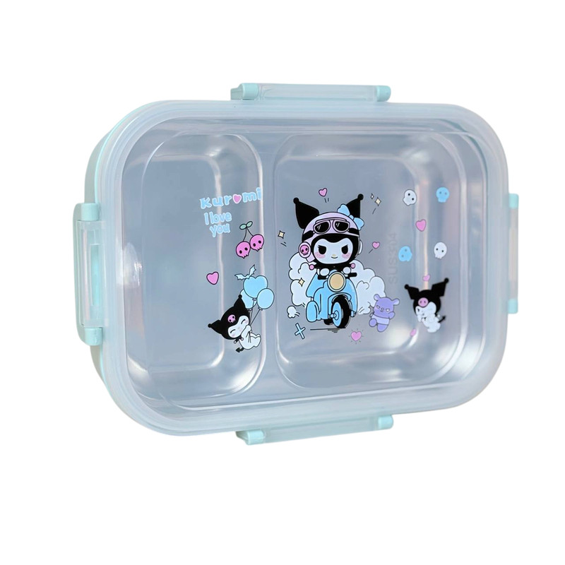 ظرف غذای کودک مدل لانچ باکس کرومی استیل به همراه قاشق